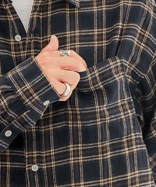 LUXSTYLE（ラグスタイル） シャツ 長袖先染めチェック柄ネルシャツ
