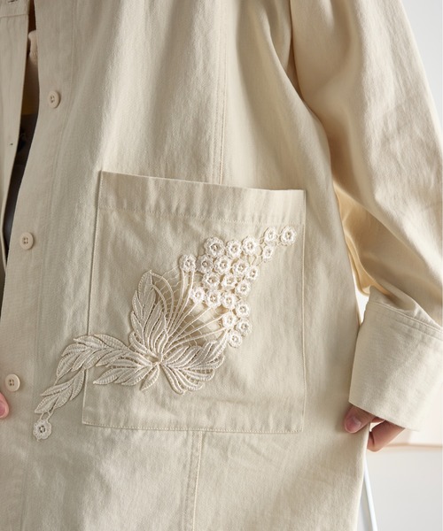 ブラウス シャツ フラワー刺繍シャツジャケット レディース セール】【WEB限定】【willow】フラワー刺繍レースシャツ