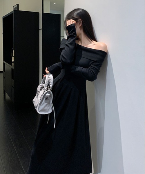 ワンピース オフショルダー ニット フレア : ZOZOTOWN Yahoo!店 - 通販