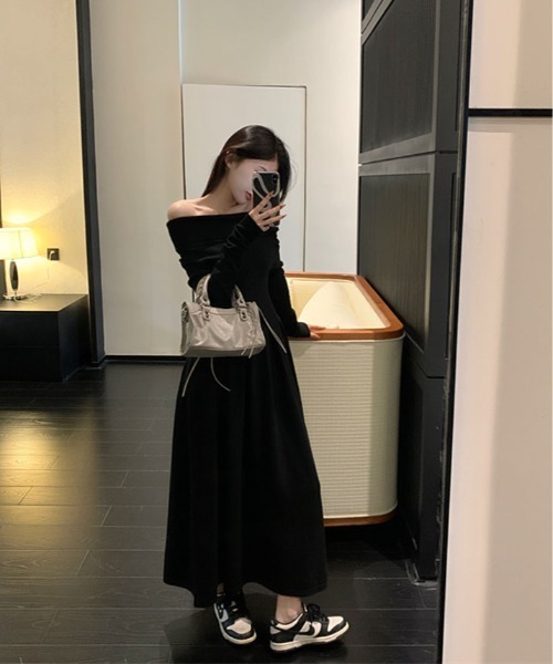 ワンピース オフショルダー ニット フレア : ZOZOTOWN Yahoo!店 - 通販