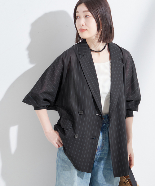 美品JOURNAL STANDARD L'ESSAGE ドルマンジャケット JOURNAL STANDARD L'ESSAGE｜リネンドルマンジャケット