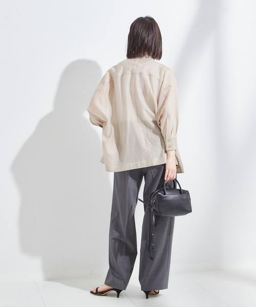 美品JOURNAL STANDARD L'ESSAGE ドルマンジャケット JOURNAL STANDARD L'ESSAGE｜シアーストライプ/ムジ ドルマン