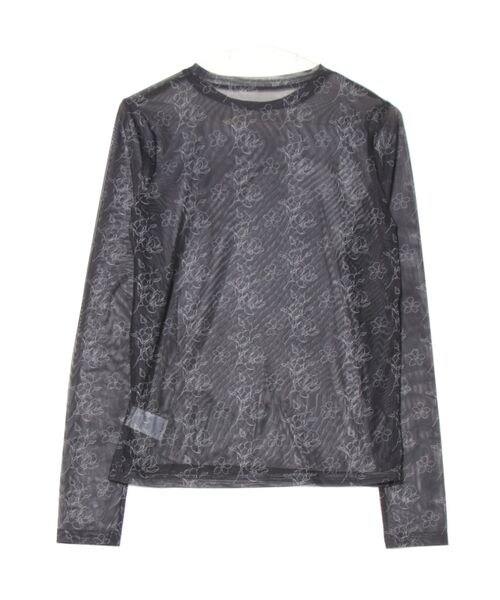 STYLEBLOCK tシャツ パワーメッシュラインフラワープリントロンT