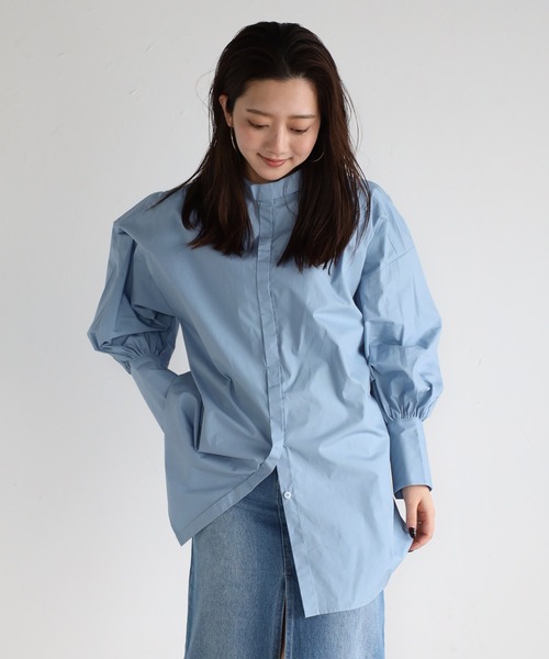 ブラウス シャツ neck design shirt / ネックデザインブロードシャツ レディース