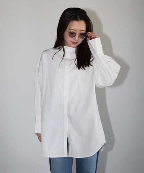 ブラウス シャツ neck design shirt / ネックデザインブロードシャツ レディース ENC ブラウス シャツ neck design shirt / ネックデザイン