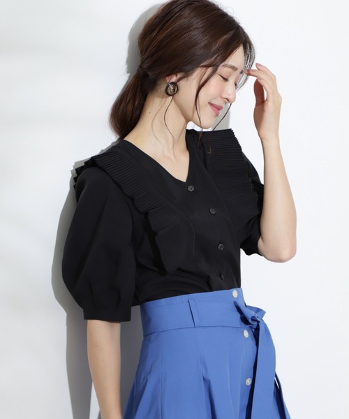 「JILL STUART」 7分袖ブラウス MEDIUM ブラック レディース JILL STUART 「JILL STUART」 7分袖ブラウス MEDIUM ブラック
