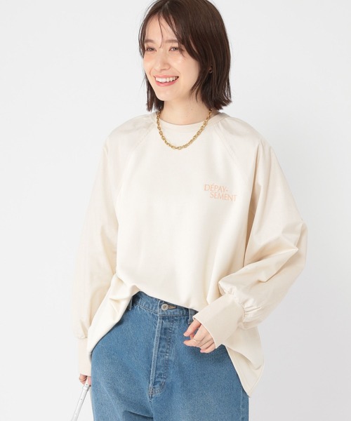 tシャツ 33℃ ラバーブラシプリントプルオーバー レディース セール】箔プリントオーバーサイズT（Tシャツ/カットソー