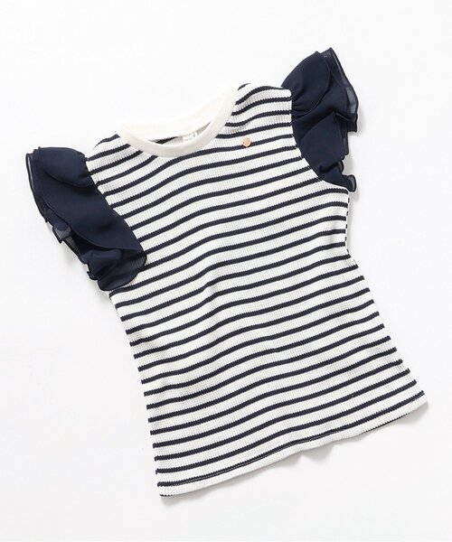 tシャツ 「ジュニア対応」ワッフルレース・フリル半袖Tシャツ キッズ 子供服 女の子 | apres les cours