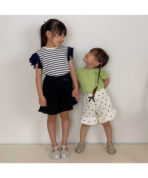 tシャツ 「ジュニア対応」ワッフルレース・フリル半袖Tシャツ キッズ 子供服 女の子 | apres les cours | 18