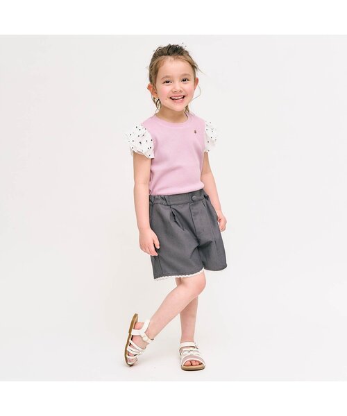 tシャツ 「ジュニア対応」ワッフルレース・フリル半袖Tシャツ キッズ 子供服 女の子 | apres les cours | 11