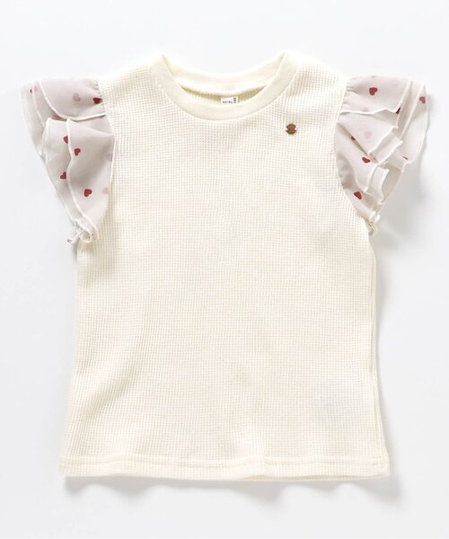 tシャツ 「ジュニア対応」ワッフルレース・フリル半袖Tシャツ キッズ 子供服 女の子 | apres les cours | 23
