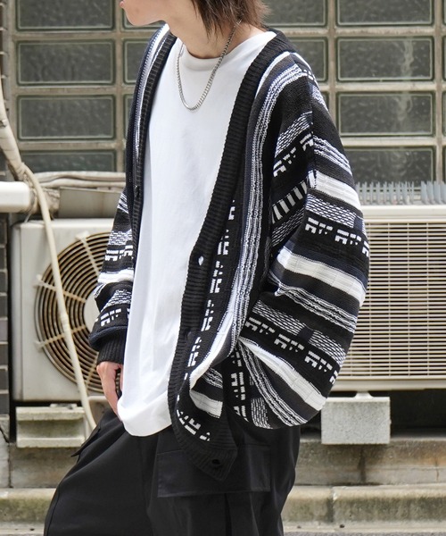 「Confirm」 ニットカーディガン M ブラック メンズ_画像4