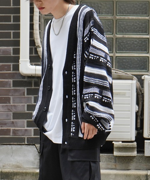 「Confirm」 ニットカーディガン M ブラック メンズ_画像6