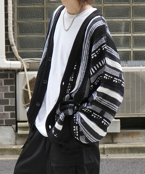 「Confirm」 ニットカーディガン M ブラック メンズ_画像8