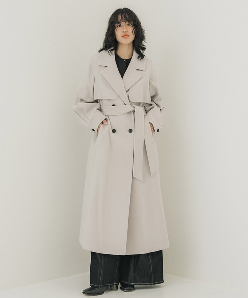 完売品 PUBLIC TOKYO ウール チェスタートレンチコート PUBLIC TOKYO（パブリックトウキョウ） チェスターコート 1 ブラック