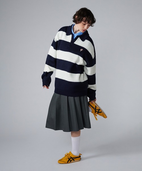 「ONCILY」 半袖ニット LARGE ブルーグリーン メンズ
