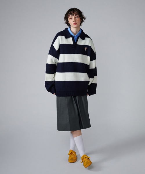 「ONCILY」 半袖ニット LARGE ブルーグリーン メンズ