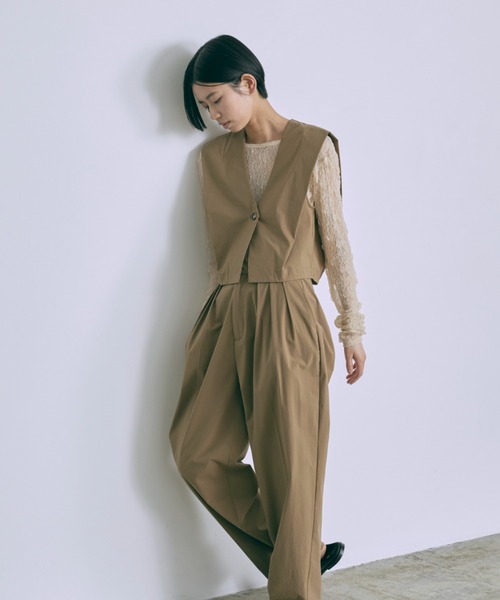 ベスト ジレ 「Set Up」Tucked Sleeve Gilet レディース EN NEUME ベスト ジレ 「Set Up」Tucked Sleeve Gilet