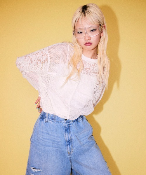 tシャツ LACY PATCH WORK トップス レディース
