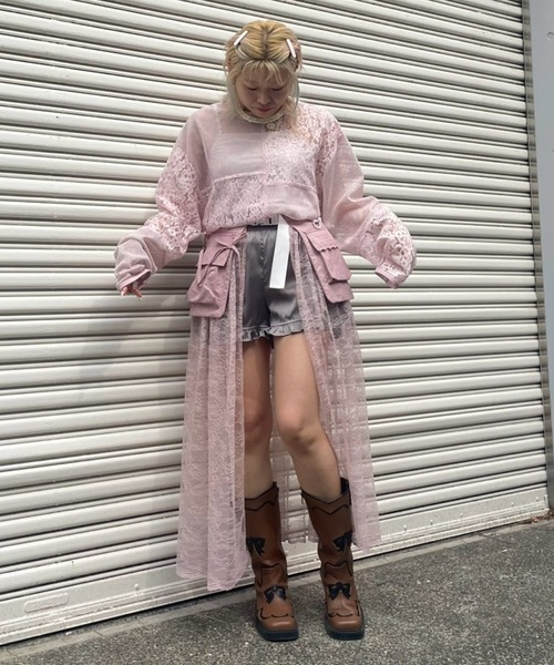 tシャツ LACY PATCH WORK トップス レディース Candy Stripper tシャツ LACY PATCH WORK トップス レディース
