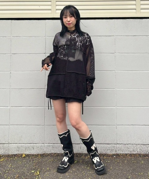 tシャツ LACY PATCH WORK トップス レディース Candy Stripper tシャツ LACY PATCH WORK トップス レディース