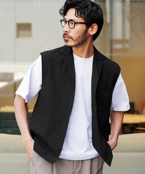 JIGGYS SHOP ベスト ジレ ドットメッシュ ライトウェイト メンズ
