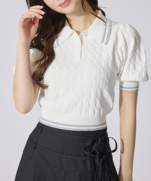 MSGM 半袖ニットトップス ロゴニット　レディース S MSGM 半袖ニットトップス ロゴニット レディース S トップス