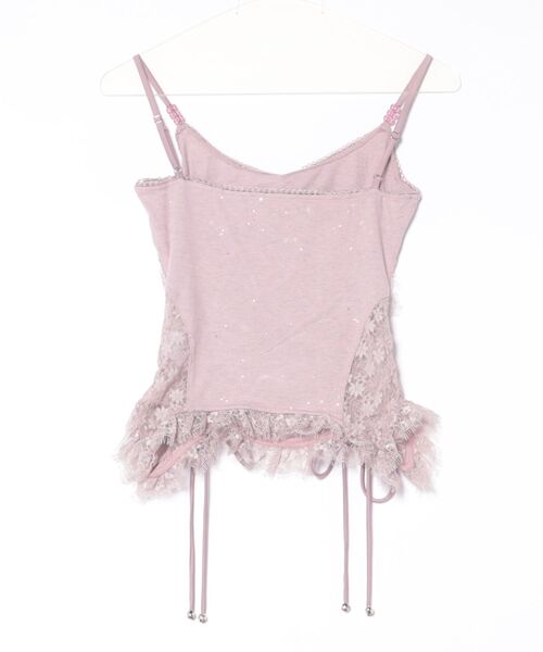 tシャツ サイドシェイプレース リブキャミソール GH25s061「Girlyhalo」 レディース c.u.l tシャツ サイドシェイプレース リブキャミソール GH25s061