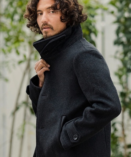 「CAMBIO」 ピーコート S ブラック メンズ_画像9