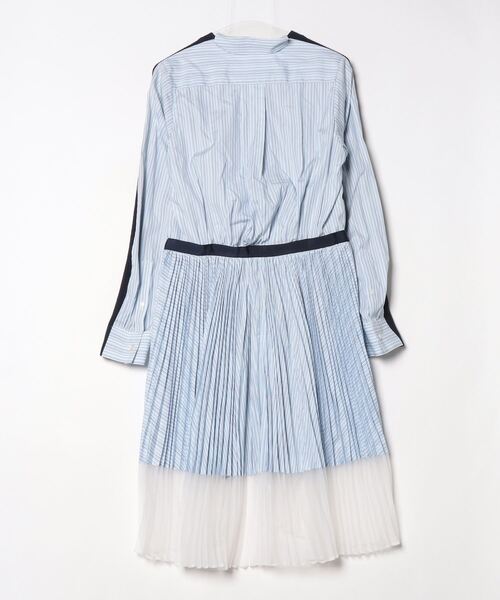 ワンピース sacai sacai（サカイ） ストライプ柄ドッキングワンピース 2 ブラック