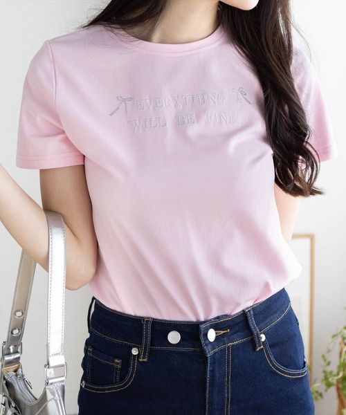 STONE  薄ピンク ロングスリーブTシャツ　L Onitsuka Tiger（オニツカタイガー） tシャツ LONG SLEEVE GRAPHIC TEE