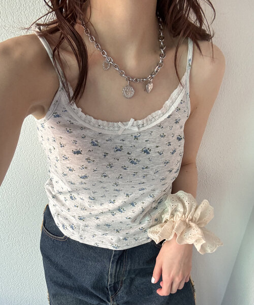w closet（ダブルクローゼット） キャミソール 小花レースキャミ