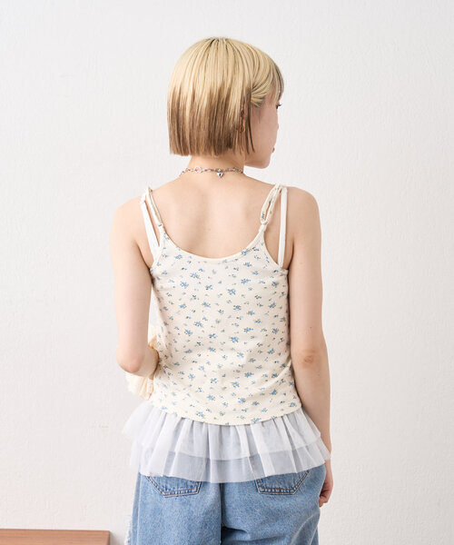 w closet（ダブルクローゼット） キャミソール 小花レースキャミ