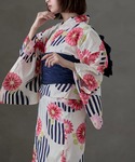 浴衣 浴衣セット 綿仕立て上がり浴衣 しわ兵児...の詳細画像1