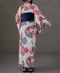浴衣 浴衣セット 綿仕立て上がり浴衣 しわ兵児...の詳細画像2