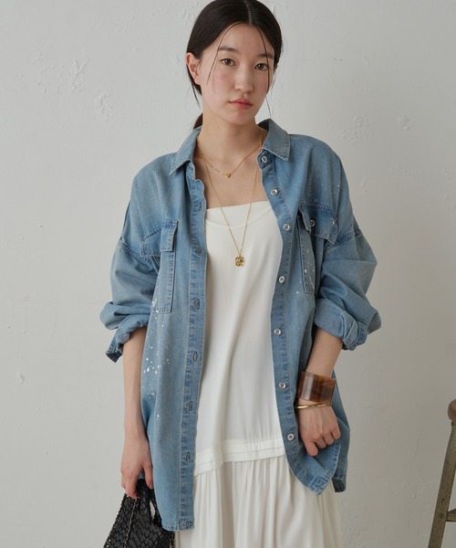 「LOUNGEDRESS」 長袖シャツ FREE ブルー レディース Loungedress 「LOUNGEDRESS」 長袖シャツ FREE ブルー