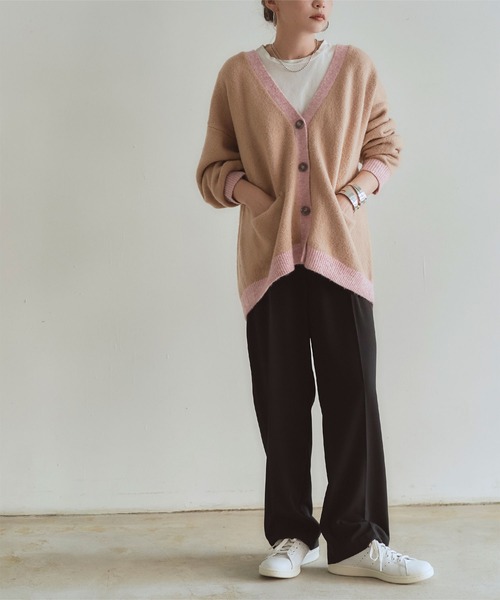 「titivate」 ニットカーディガン M ベージュ レディース_画像3