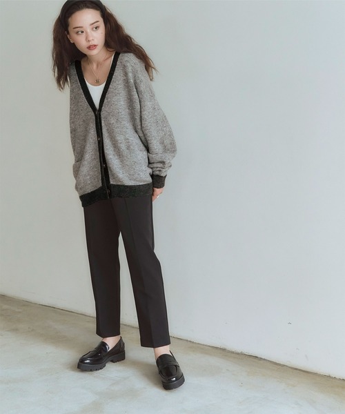 「titivate」 ニットカーディガン M ベージュ レディース_画像4