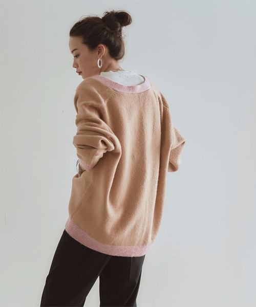 「titivate」 ニットカーディガン M ベージュ レディース_画像5