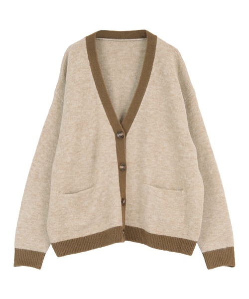 「titivate」 ニットカーディガン M ベージュ レディース_画像6