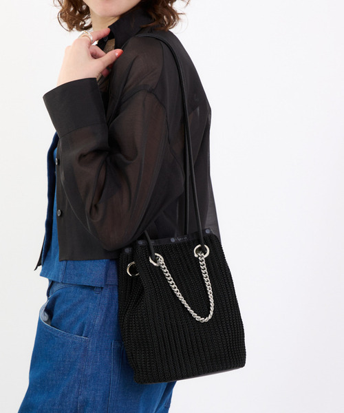 CHAIN CROCHET SM BUCKETブラッククロシェ レスポートサック LeSportsac CHAIN CROCHET SM BUCKET （ブラック
