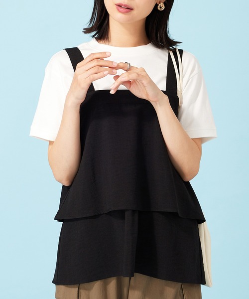 現行品familiar♡トップス　バミューダ　ブラックウォッチセット BELLUNA PLUS（ベルーナプラス） セットアップ 夏 サラリ麻調素材