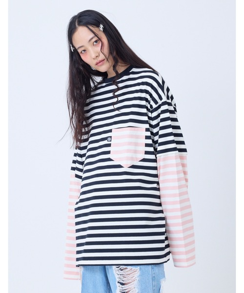 tシャツ 「Little Sunny Bite」 fake layered long tee レディース メンズ little sunny bite (リトルサニーバイト)fake layered long tee