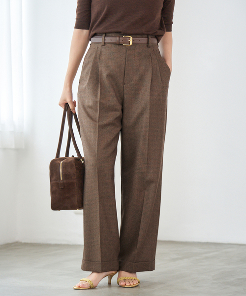 新品　IÉNA チェック柄ズボン　パンツ　38サイズ IENA スラックス パンツ ガンクラブチェックパンツ レディース