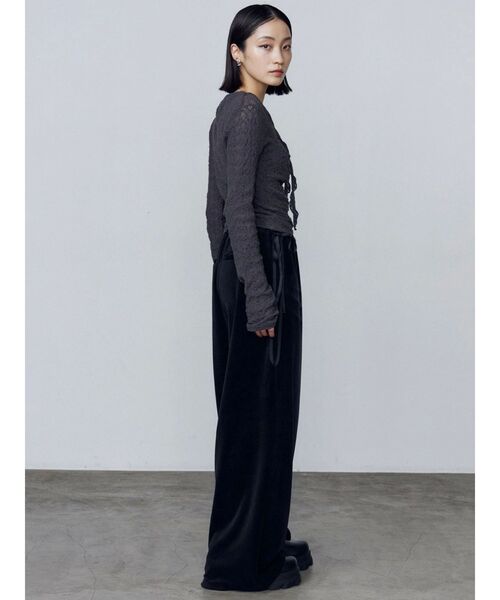 エモダ　完売品　ラインリボンベロアパンツ ラインリボンベロアパンツ[品番：MKSW0058985]｜EMODA（エモダ