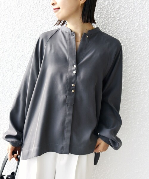 「SHIPS」 長袖ブラウス ONE SIZE グレー レディース