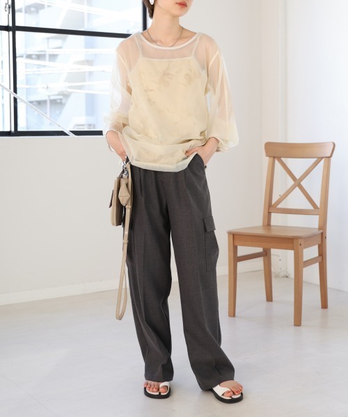 「Bab」 長袖ブラウス M ベージュ レディース_画像2