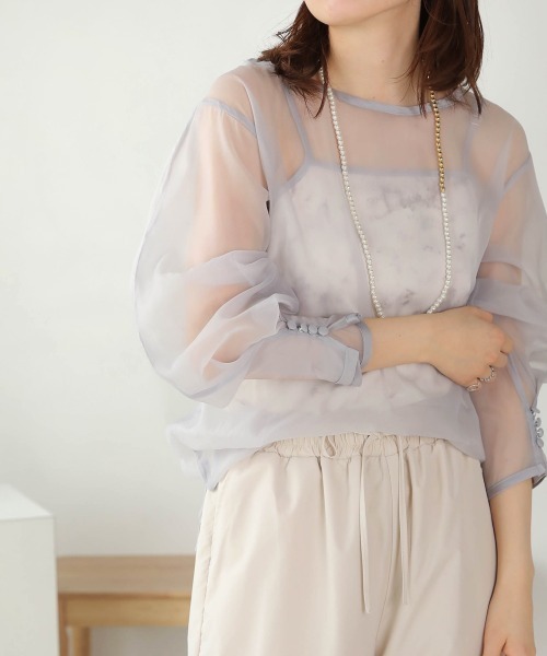 「Bab」 長袖ブラウス M ベージュ レディース_画像9