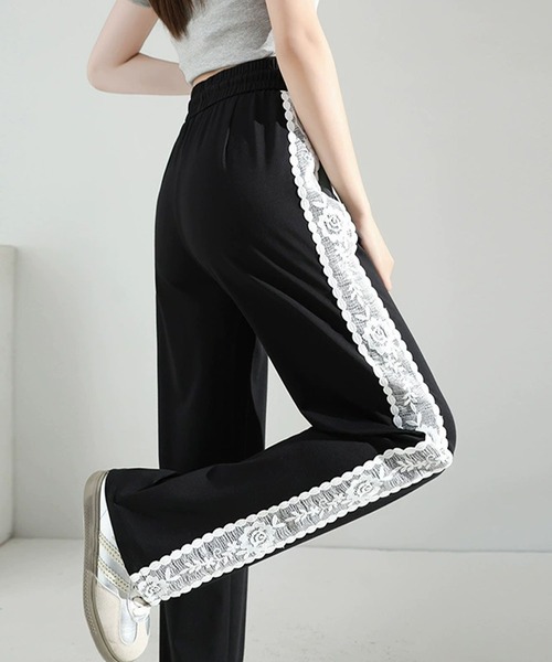 meJane（ミージェーン） スウェットパンツ ジャージ フラワーレース