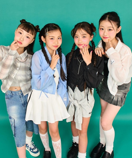 ANAP GiRL（アナップガール） ブラウス シャツ シャーリング シアー
